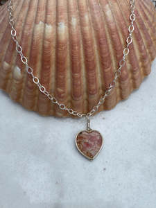 Bermuda pink sand heart necklace