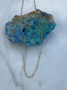 Gold filled chained labradorite beaded necklace