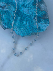 Chained aqua beaded necklace
