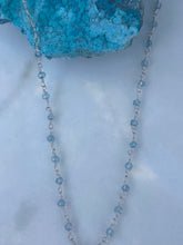 Chained aqua beaded necklace