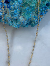 Gold filled chained labradorite beaded necklace