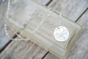 Fine silver "Bermudiana" flower Bermuda Collection necklace
