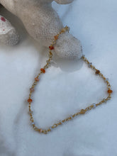 Fire opal chained beaded bracelet