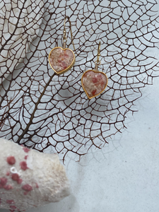 Bermuda pink sand gold filled heart earrings